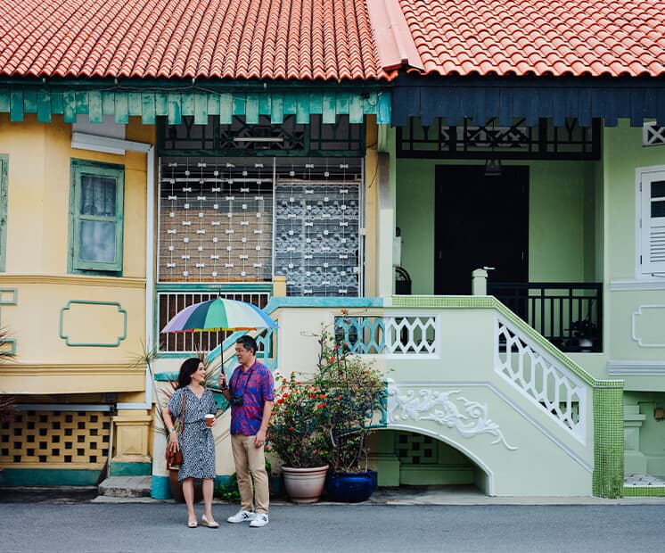 Traditional houses at Katong Joo Chiat Neighbourhood